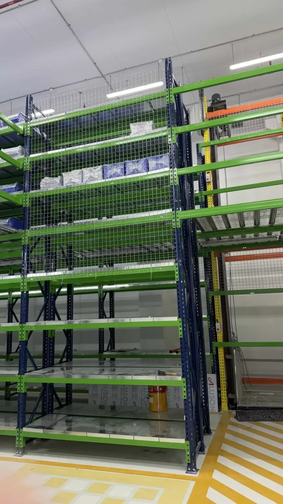 Warehouse Racking with Shelving and G.I Mesh